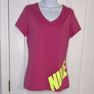 Nike Pro Women's Pink V-Neck Top